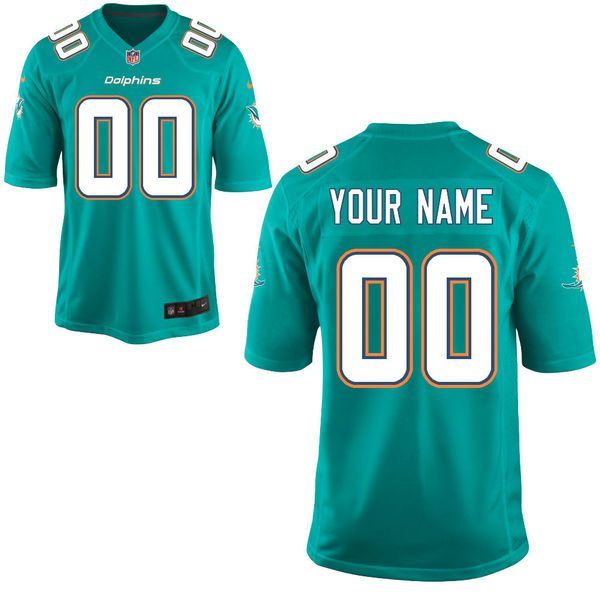 Youth Miami Dolphins Nike Aqua Custom Green Game NFL Jersey->customized nfl jersey->Custom Jersey